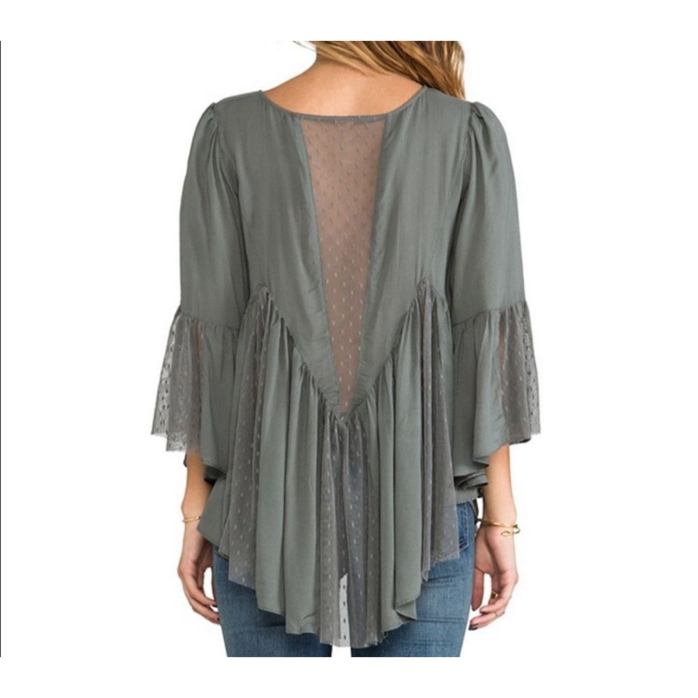 NWT Women's Free People Blouse Size S Green - Picture 2 of 10